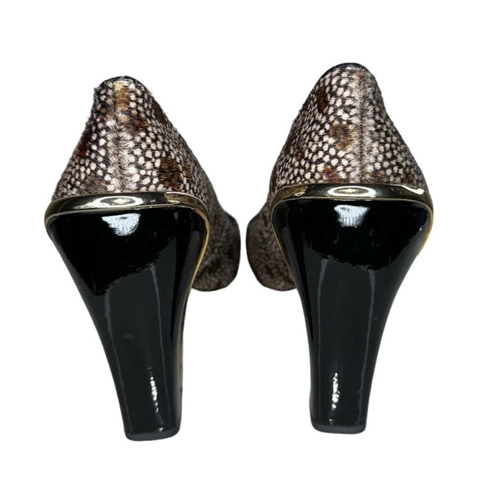Diane Von Furstenberg Vintage Real Calf Fur Animal Print Block Heel Pumps Sz 7 - Picture 10 of 12